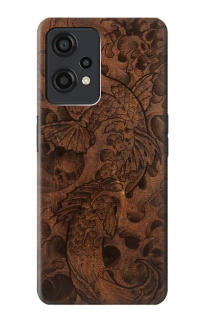 W3405 Fish Tattoo Leather Graphic Print Hard Case and Leather Flip Case For OnePlus Nord CE 2 Lite 5G