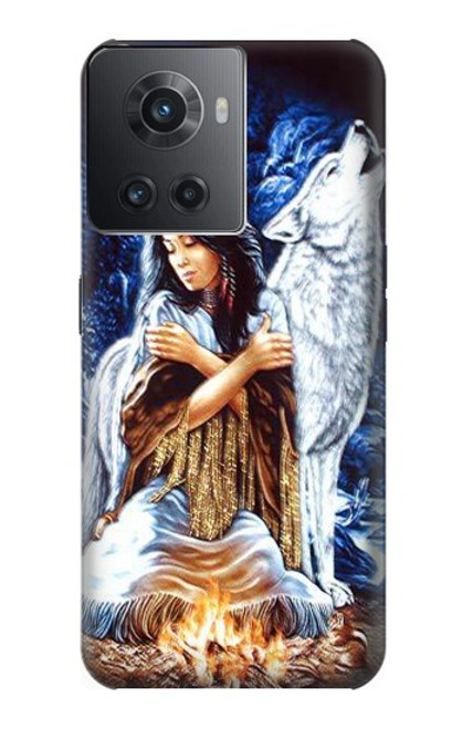 W0147 Grim Wolf Indian Girl Hard Case and Leather Flip Case For OnePlus 10R