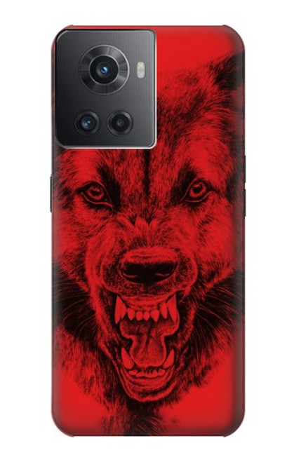 W1090 Red Wolf Hard Case and Leather Flip Case For OnePlus 10R