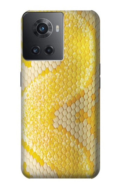 W2713 Yellow Snake Skin Graphic Printed Hard Case and Leather Flip Case For OnePlus 10R