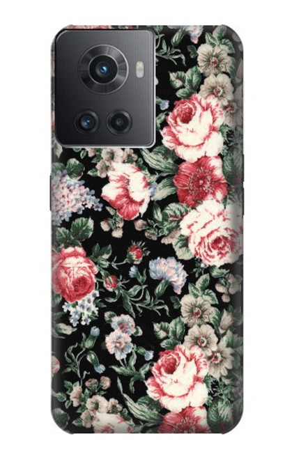 W2727 Vintage Rose Pattern Hard Case and Leather Flip Case For OnePlus 10R