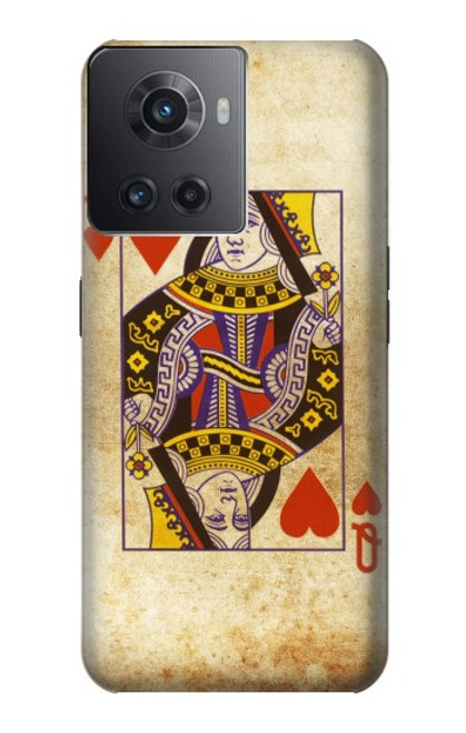 W2833 Poker Card Queen Hearts Hard Case and Leather Flip Case For OnePlus 10R