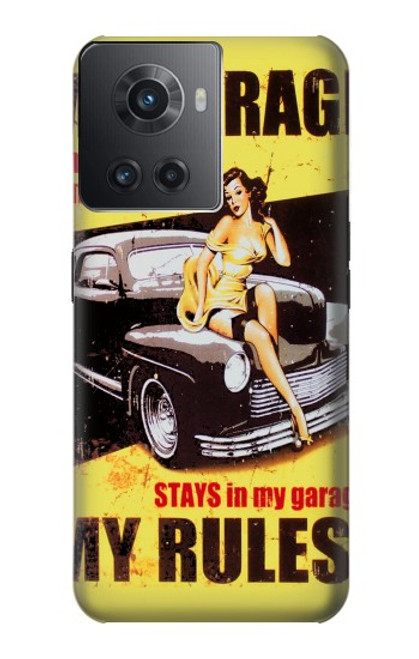 W3198 My Garage Pinup Girl Hard Case and Leather Flip Case For OnePlus 10R