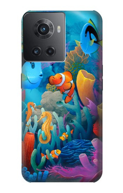 W3227 Underwater World Cartoon Hard Case and Leather Flip Case For OnePlus 10R