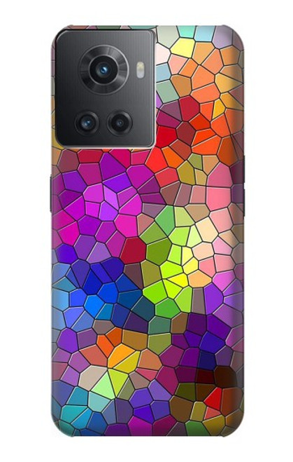 W3677 Colorful Brick Mosaics Hard Case and Leather Flip Case For OnePlus 10R