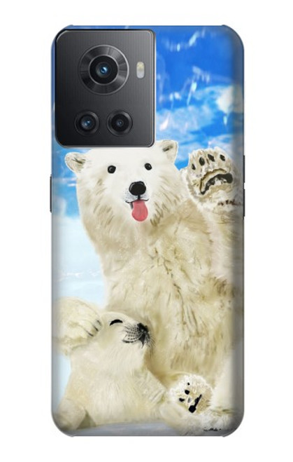 W3794 Arctic Polar Bear and Seal Paint Hard Case and Leather Flip Case For OnePlus 10R