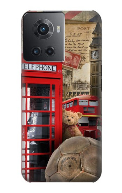 W3856 Vintage London British Hard Case and Leather Flip Case For OnePlus 10R