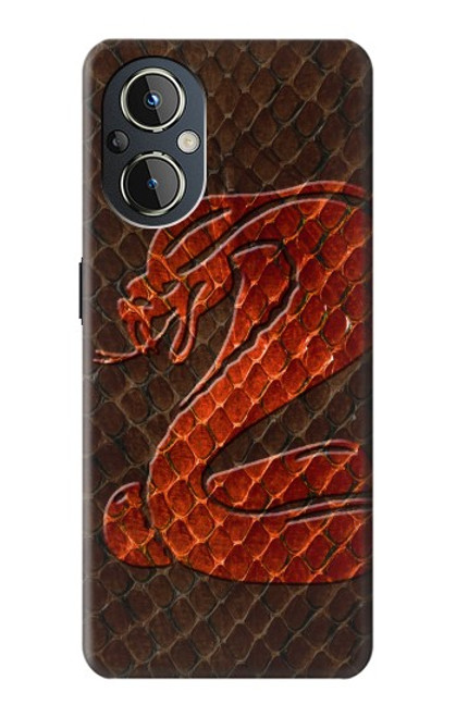 W0663 Cobra Snake Skin Hard Case and Leather Flip Case For OnePlus Nord N20 5G