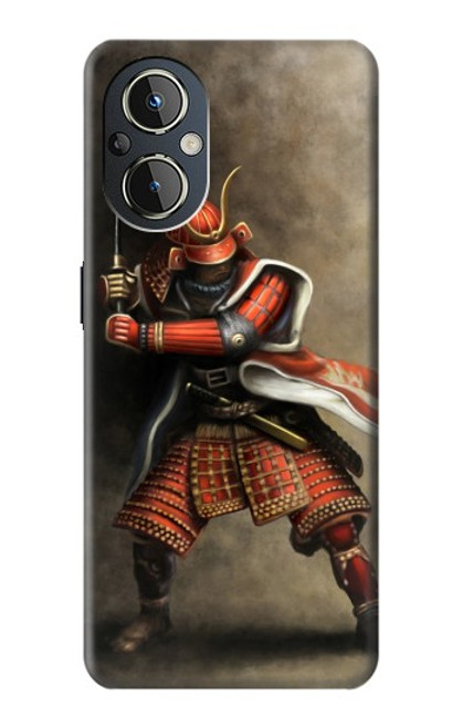 W0796 Japan Red Samurai Hard Case and Leather Flip Case For OnePlus Nord N20 5G