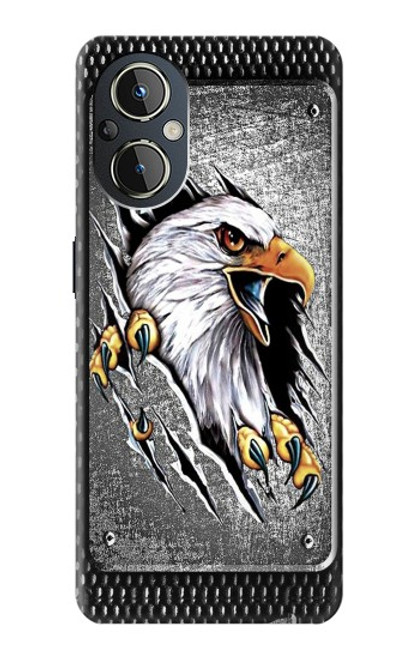 W0855 Eagle Metal Hard Case and Leather Flip Case For OnePlus Nord N20 5G