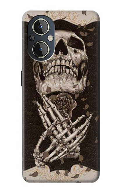 W1676 Skull Rose Hard Case and Leather Flip Case For OnePlus Nord N20 5G