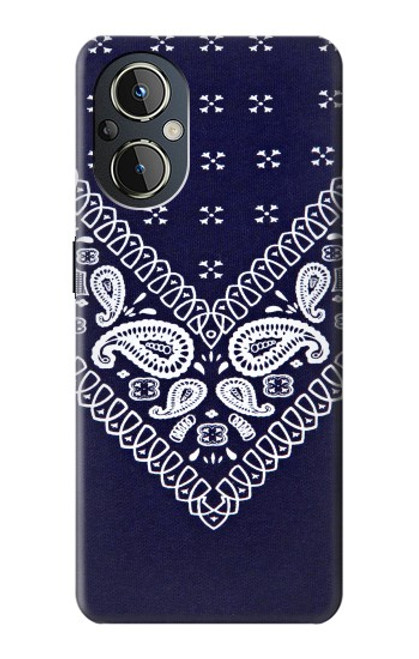 W3357 Navy Blue Bandana Pattern Hard Case and Leather Flip Case For OnePlus Nord N20 5G