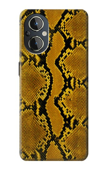 W3365 Yellow Python Skin Graphic Print Hard Case and Leather Flip Case For OnePlus Nord N20 5G