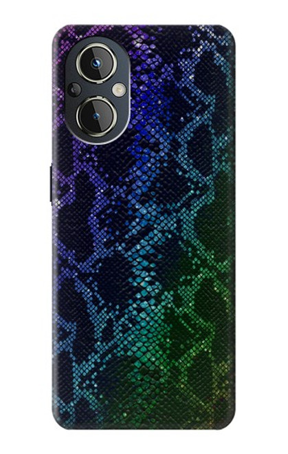 W3366 Rainbow Python Skin Graphic Print Hard Case and Leather Flip Case For OnePlus Nord N20 5G