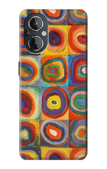 W3409 Squares Concentric Circles Hard Case and Leather Flip Case For OnePlus Nord N20 5G