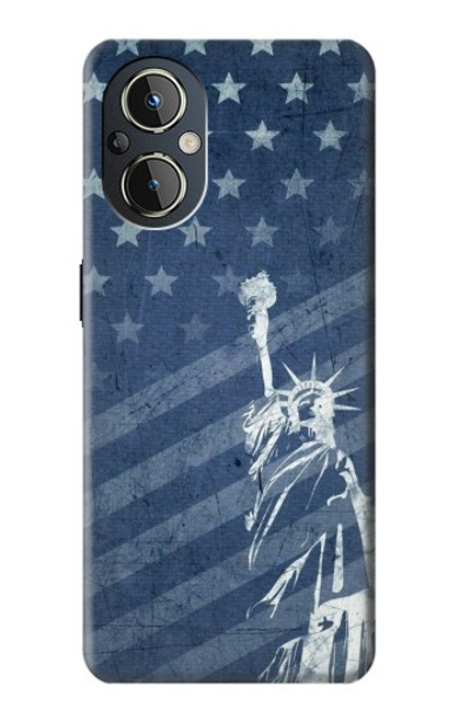 W3450 US Flag Liberty Statue Hard Case and Leather Flip Case For OnePlus Nord N20 5G