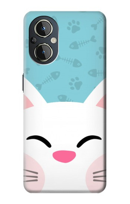 W3542 Cute Cat Cartoon Hard Case and Leather Flip Case For OnePlus Nord N20 5G