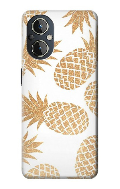 W3718 Seamless Pineapple Hard Case and Leather Flip Case For OnePlus Nord N20 5G