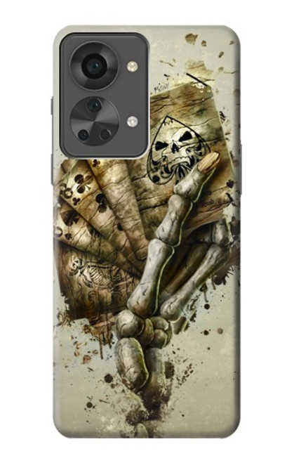 W0550 Skull Card Poker Hard Case and Leather Flip Case For OnePlus Nord 2T