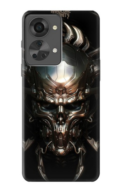 W1027 Hardcore Metal Skull Hard Case and Leather Flip Case For OnePlus Nord 2T