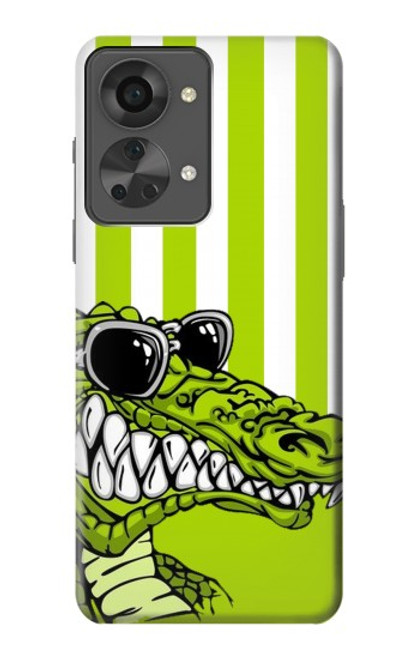 W2323 Funny Green Alligator Crocodile Hard Case and Leather Flip Case For OnePlus Nord 2T