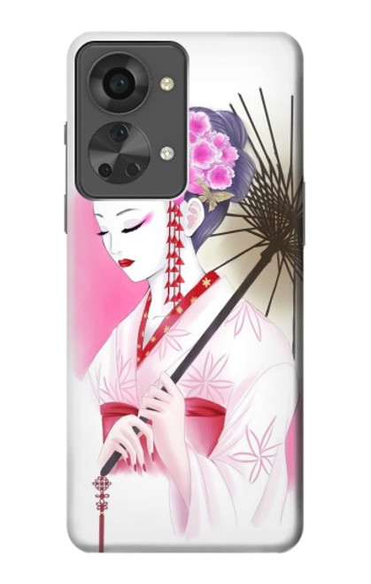 W2579 Japanese Traditional Geisha Kimono Hard Case and Leather Flip Case For OnePlus Nord 2T