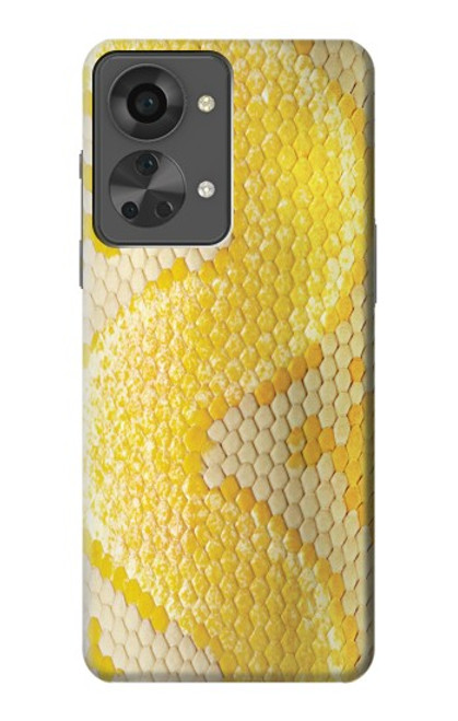 W2713 Yellow Snake Skin Graphic Printed Hard Case and Leather Flip Case For OnePlus Nord 2T