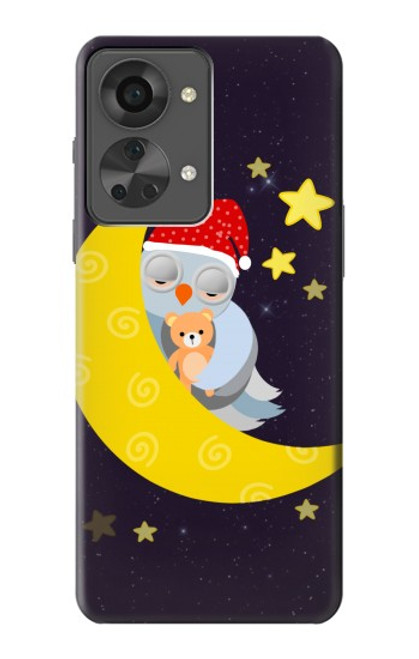 W2849 Cute Sleepy Owl Moon Night Hard Case and Leather Flip Case For OnePlus Nord 2T