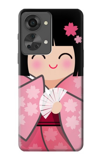 W3042 Japan Girl Hina Doll Kimono Sakura Hard Case and Leather Flip Case For OnePlus Nord 2T