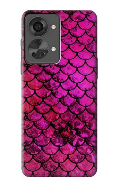 W3051 Pink Mermaid Fish Scale Hard Case and Leather Flip Case For OnePlus Nord 2T