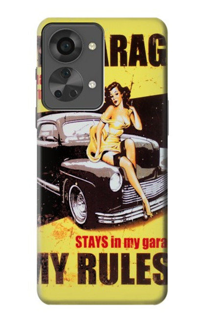 W3198 My Garage Pinup Girl Hard Case and Leather Flip Case For OnePlus Nord 2T