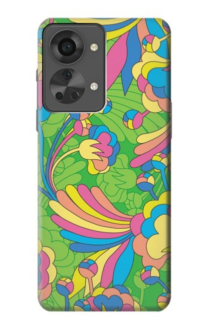 W3273 Flower Line Art Pattern Hard Case and Leather Flip Case For OnePlus Nord 2T