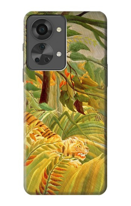 W3344 Henri Rousseau Tiger in a Tropical Storm Hard Case and Leather Flip Case For OnePlus Nord 2T