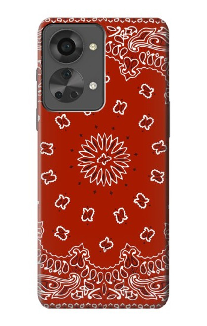 W3355 Bandana Red Pattern Hard Case and Leather Flip Case For OnePlus Nord 2T