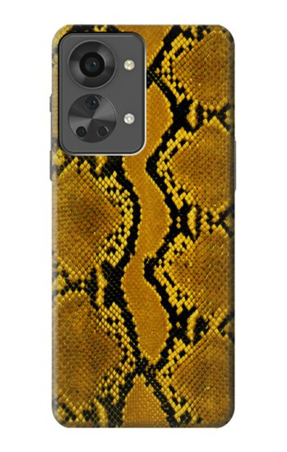 W3365 Yellow Python Skin Graphic Print Hard Case and Leather Flip Case For OnePlus Nord 2T