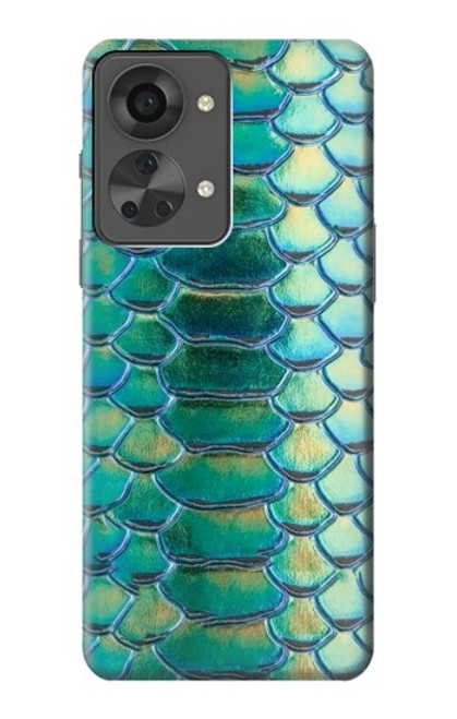 W3414 Green Snake Scale Graphic Print Hard Case and Leather Flip Case For OnePlus Nord 2T