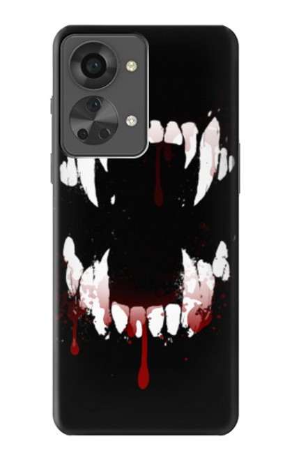 W3527 Vampire Teeth Bloodstain Hard Case and Leather Flip Case For OnePlus Nord 2T