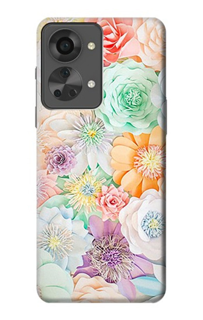 W3705 Pastel Floral Flower Hard Case and Leather Flip Case For OnePlus Nord 2T