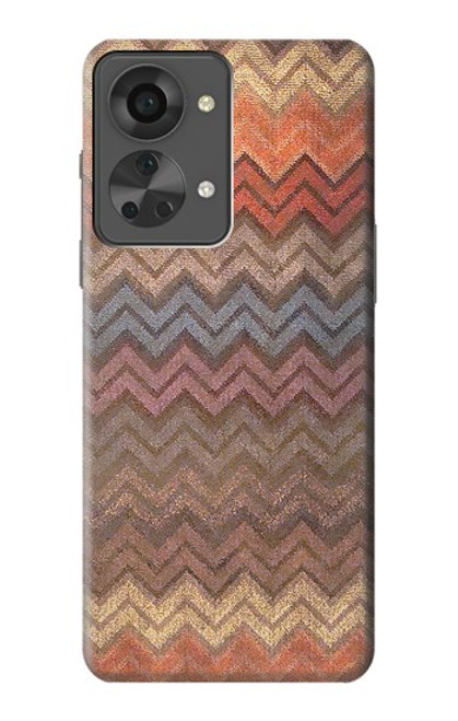 W3752 Zigzag Fabric Pattern Graphic Printed Hard Case and Leather Flip Case For OnePlus Nord 2T
