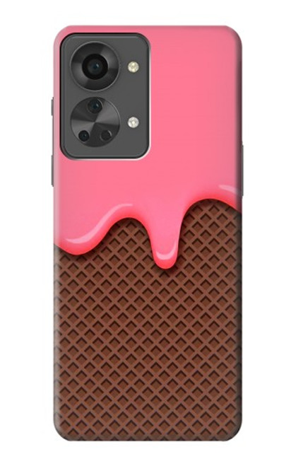 W3754 Strawberry Ice Cream Cone Hard Case and Leather Flip Case For OnePlus Nord 2T