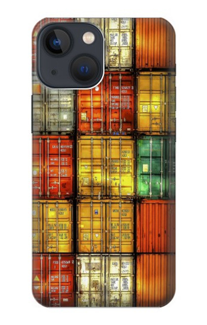 W3861 Colorful Container Block Hard Case and Leather Flip Case For iPhone 13