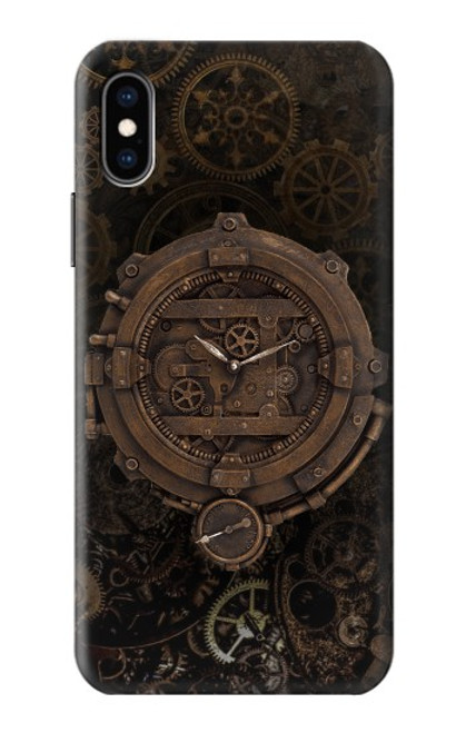 W3902 Steampunk Clock Gear Hard Case and Leather Flip Case For iPhone X, iPhone XS