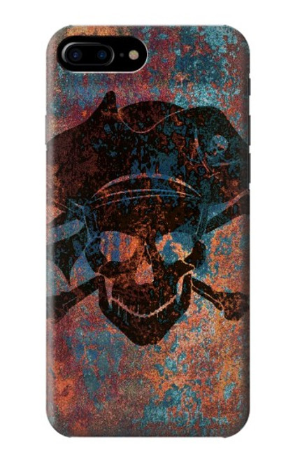 W3895 Pirate Skull Metal Hard Case and Leather Flip Case For iPhone 7 Plus, iPhone 8 Plus