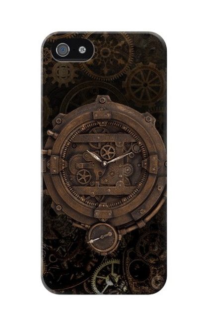 W3902 Steampunk Clock Gear Hard Case and Leather Flip Case For iPhone 5 5S SE
