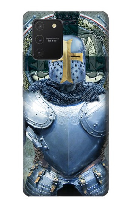 W3864 Medieval Templar Heavy Armor Knight Hard Case and Leather Flip Case For Samsung Galaxy S10 Lite