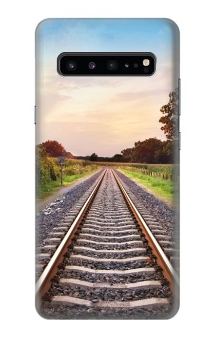 W3866 Railway Straight Train Track Hard Case and Leather Flip Case For Samsung Galaxy S10 5G