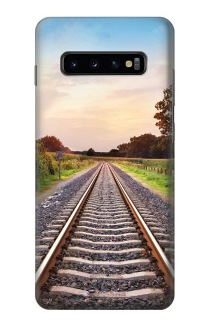 W3866 Railway Straight Train Track Hard Case and Leather Flip Case For Samsung Galaxy S10 Plus