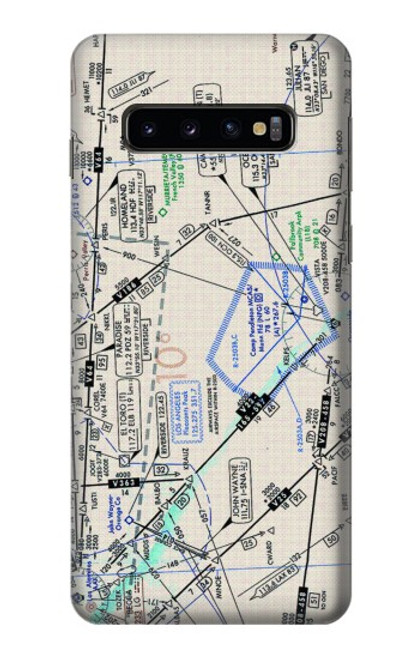 W3882 Flying Enroute Chart Hard Case and Leather Flip Case For Samsung Galaxy S10