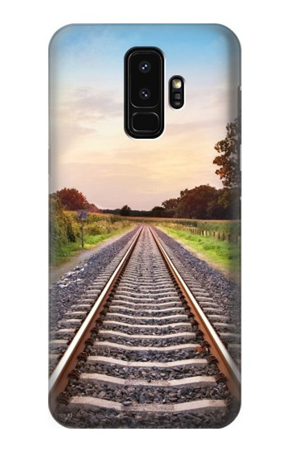 W3866 Railway Straight Train Track Hard Case and Leather Flip Case For Samsung Galaxy S9 Plus