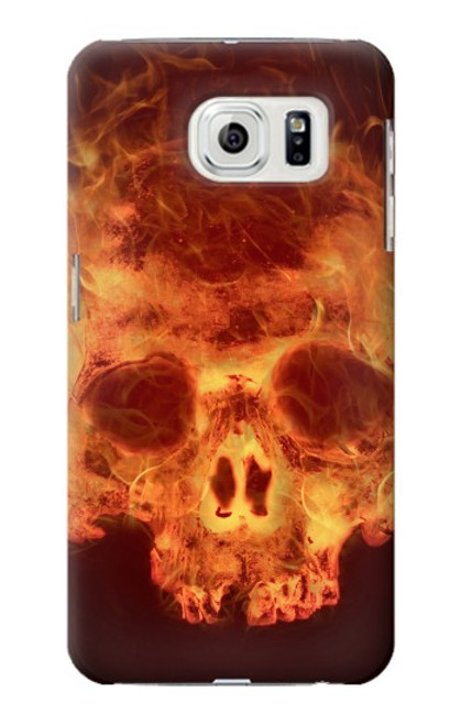 W3881 Fire Skull Hard Case and Leather Flip Case For Samsung Galaxy S7 Edge